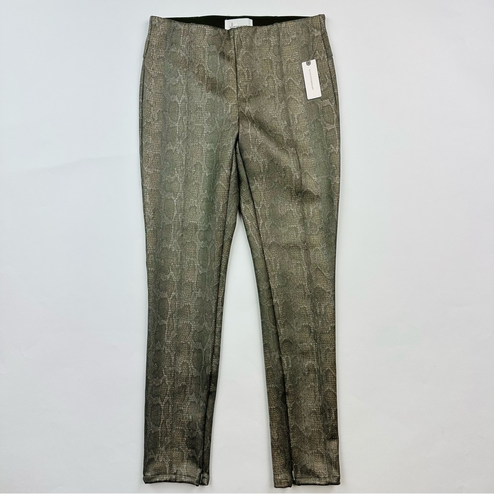 Anthropologie Green Python Slim Fit Pants Size 28